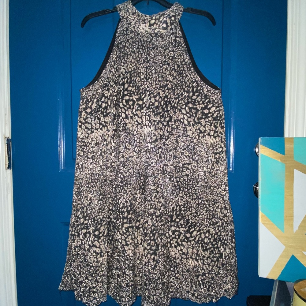 Rose Gold Cheetah Halter Dress